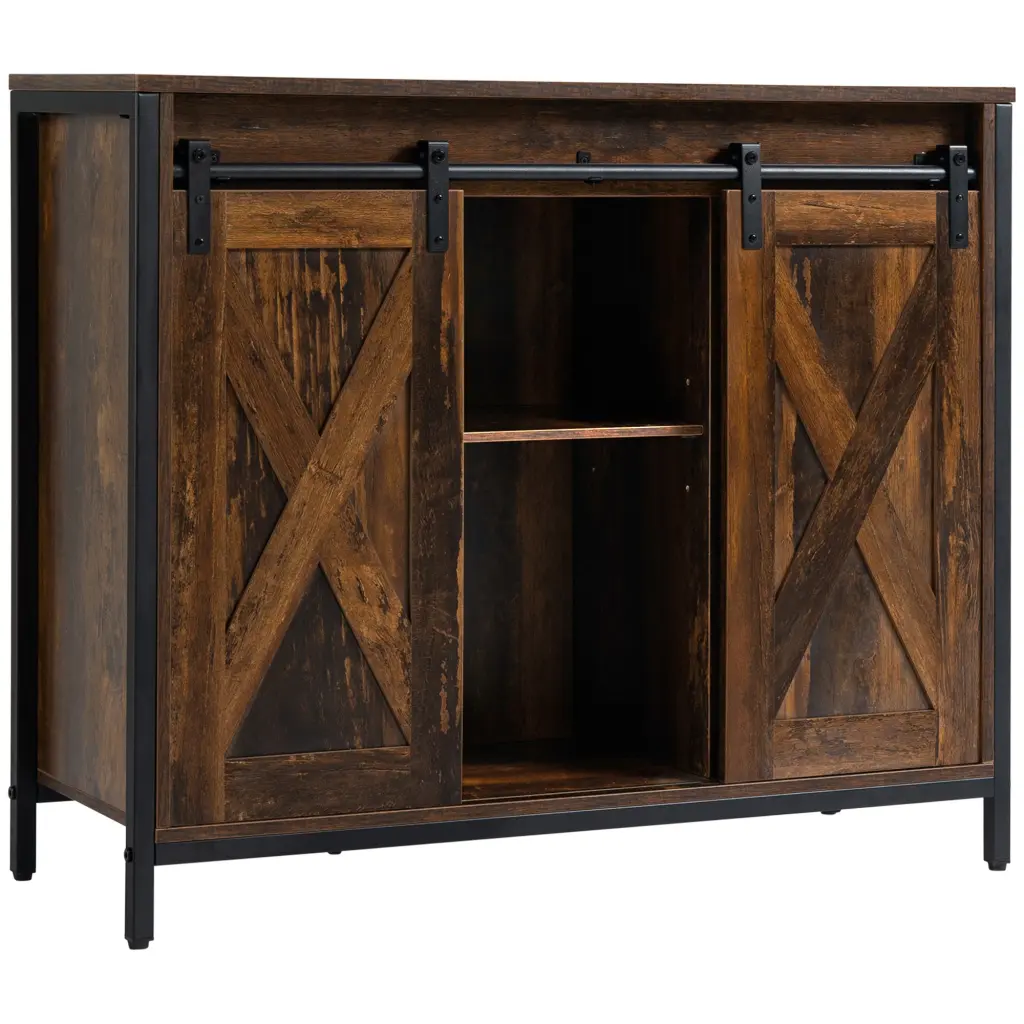 Homcom Industrial Sideboard Buffet Cabinet - Coffee Bar and Kitchen Storage aosom business