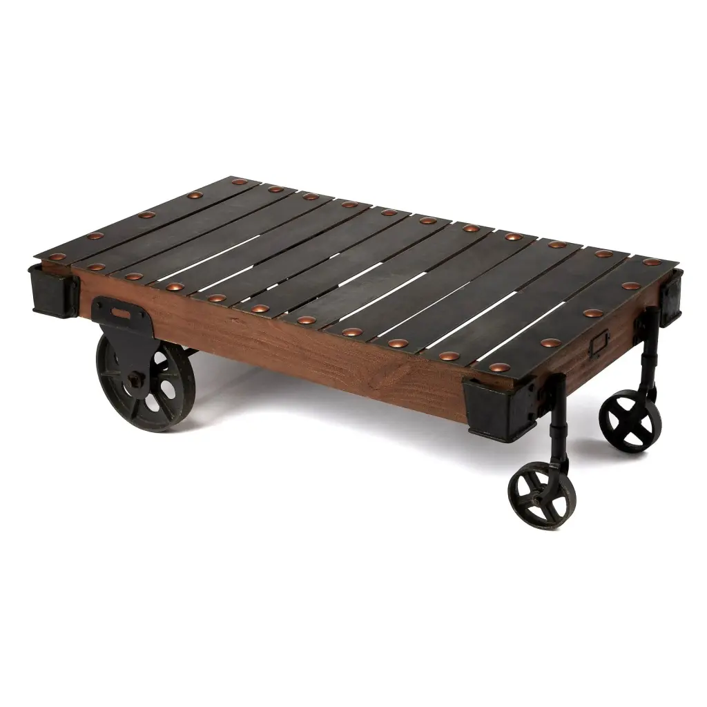 Butler Chesterfield Industrial Chic Coffee Table - Vintage Style Living Room Table Butler Specialty Company