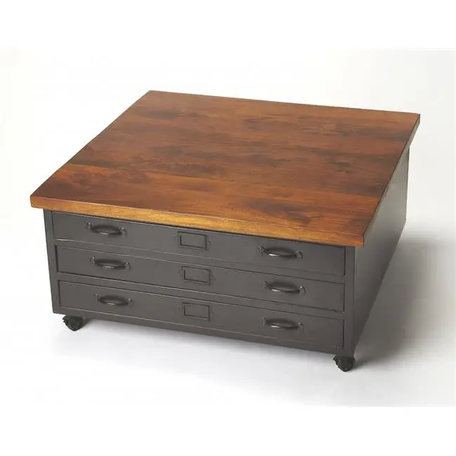 18 x 36 x 35.5 Industrial Chic Coffee Table Multicolor Fancy Fixtures