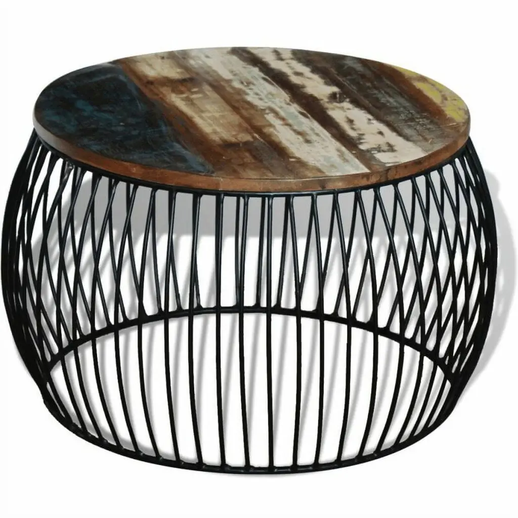 ESPANA Industrial Frame Coffee Table Sturdy Metal and Wood Design Hibashi Furniture