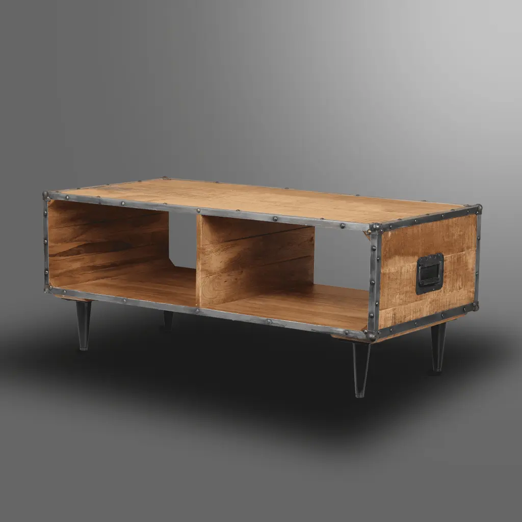 Coffee Table Black Metal Fitting Leg KD - Industrial Style Living Room Furniture Wobythan
