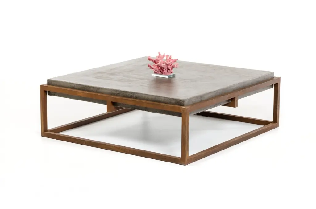 Modrest Shepard Concrete Coffee Table Industrial Style Living Room Centerpiece Wobythan