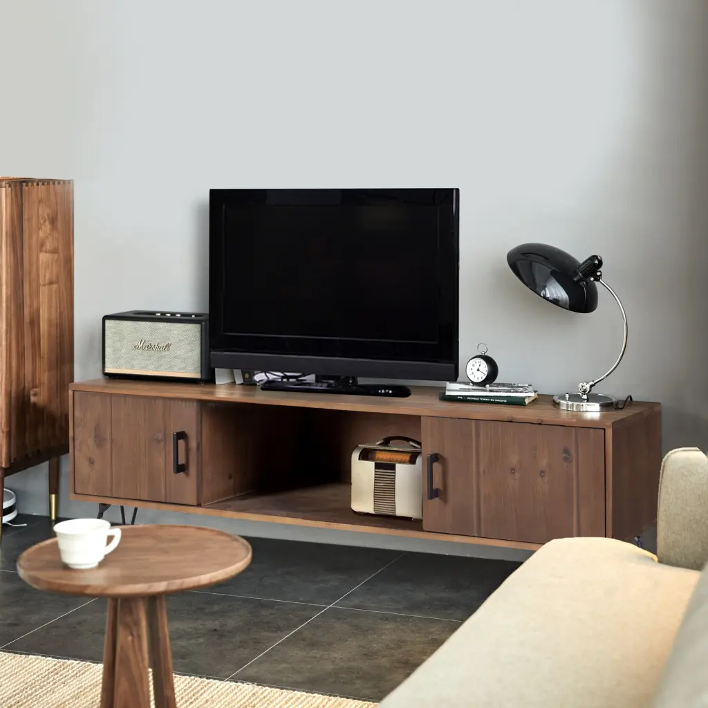 Industrial Style Reclaimed Timber Media TV Stand Storage Cabinet housemart