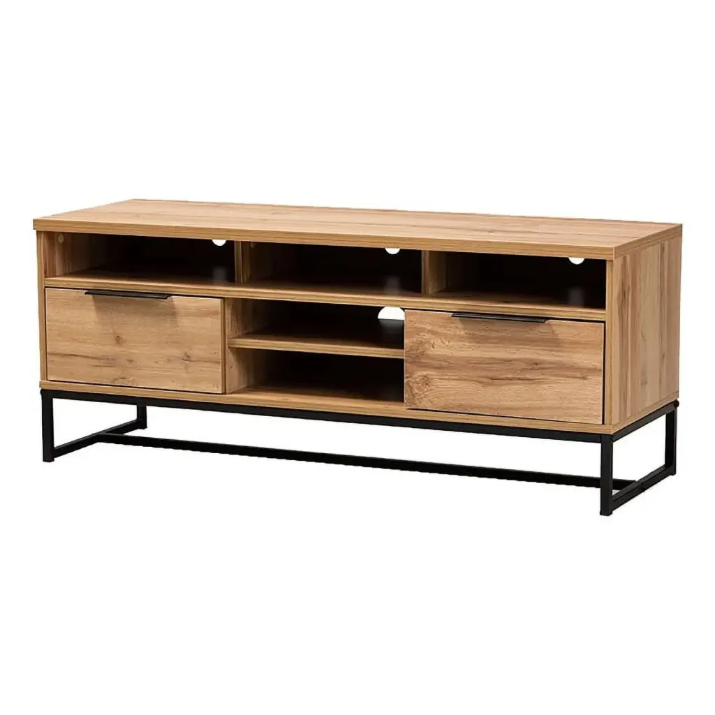 Allora Industrial Black Oak 2-Drawer TV Stand TVs up to 47 Inches