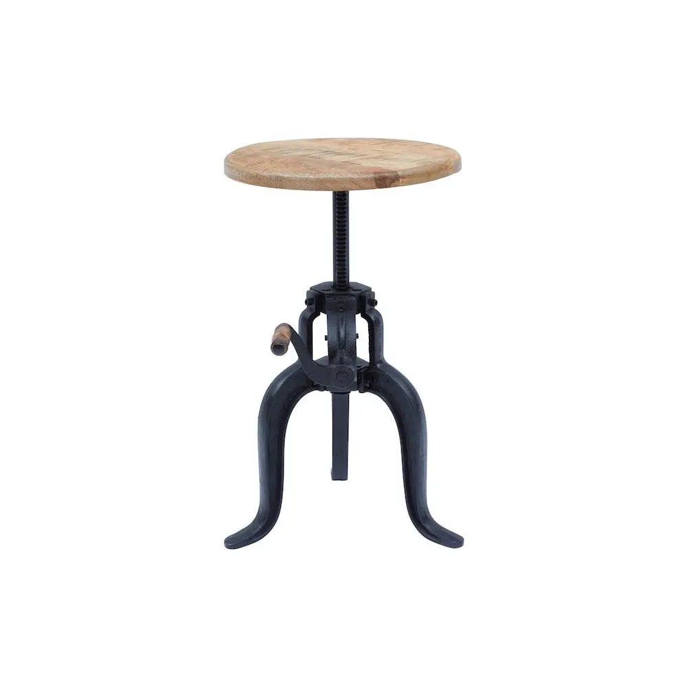 Jofran Global Archive Industrial Solid Wood and Iron Crank Table JOFRAN INC.