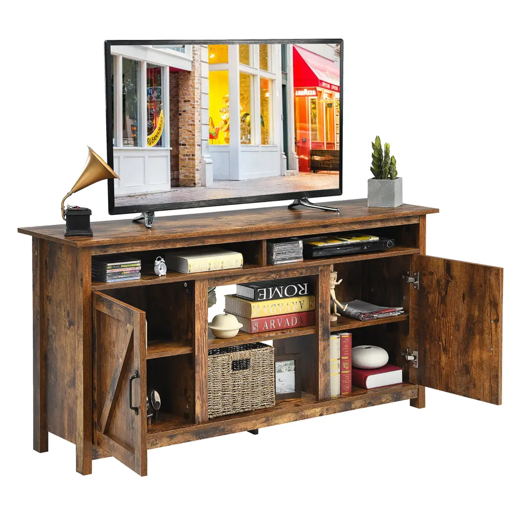 Costway 60 Inch Industrial TV Stand Entertainment Console Shelves