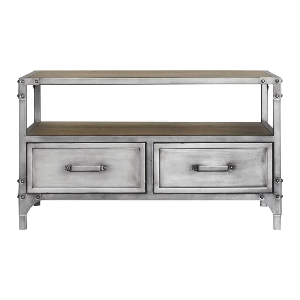 Jaxon Coffee Table Antiqued Steel Industrial Style Living Room Table Yosemite Home Decor