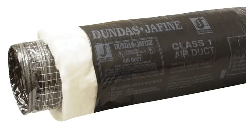 Dundas Jafine BPC825 Flexible Insulated Duct, 8 ID, 25 ft L, Polyester, Onyx