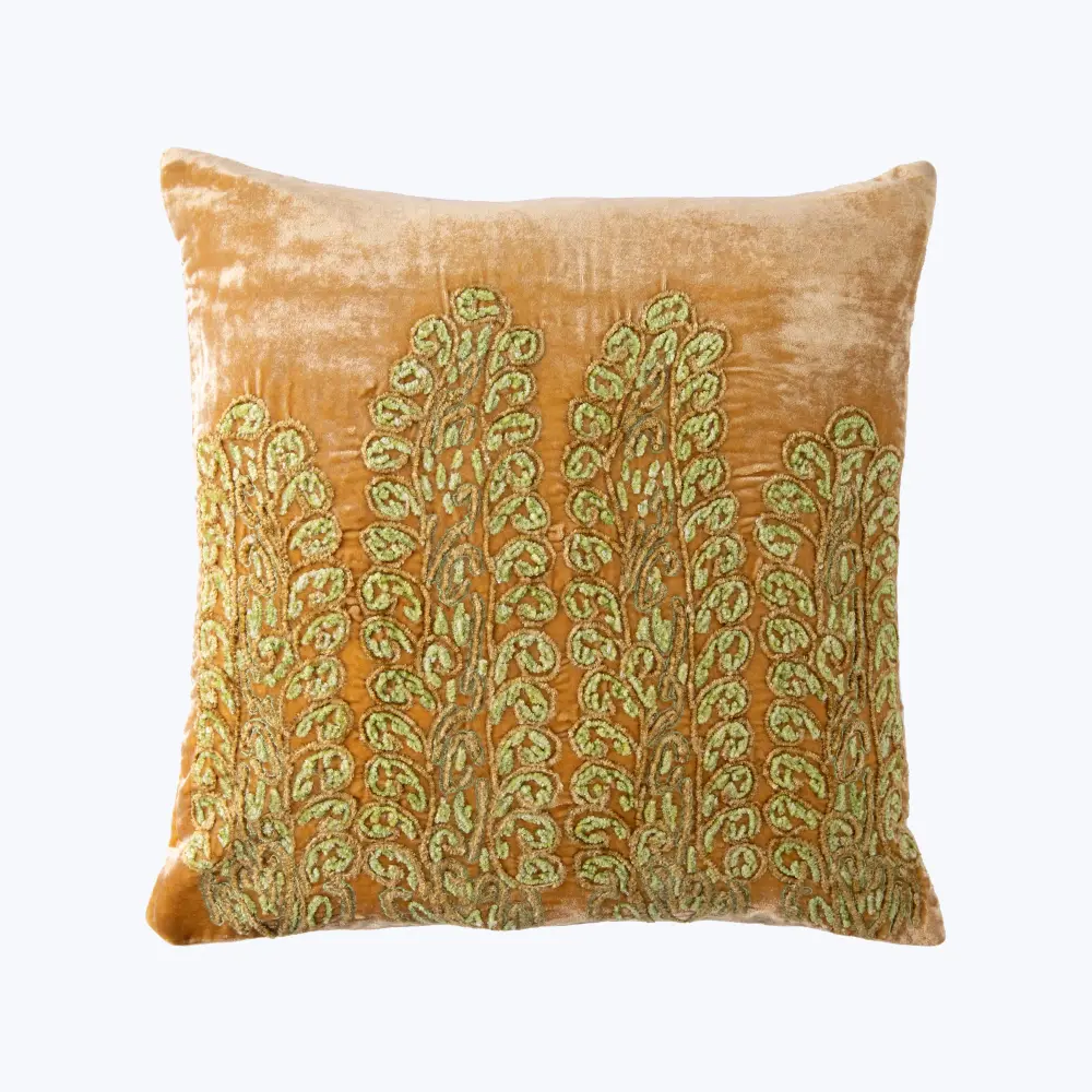 Embroidered Peacock Pillow