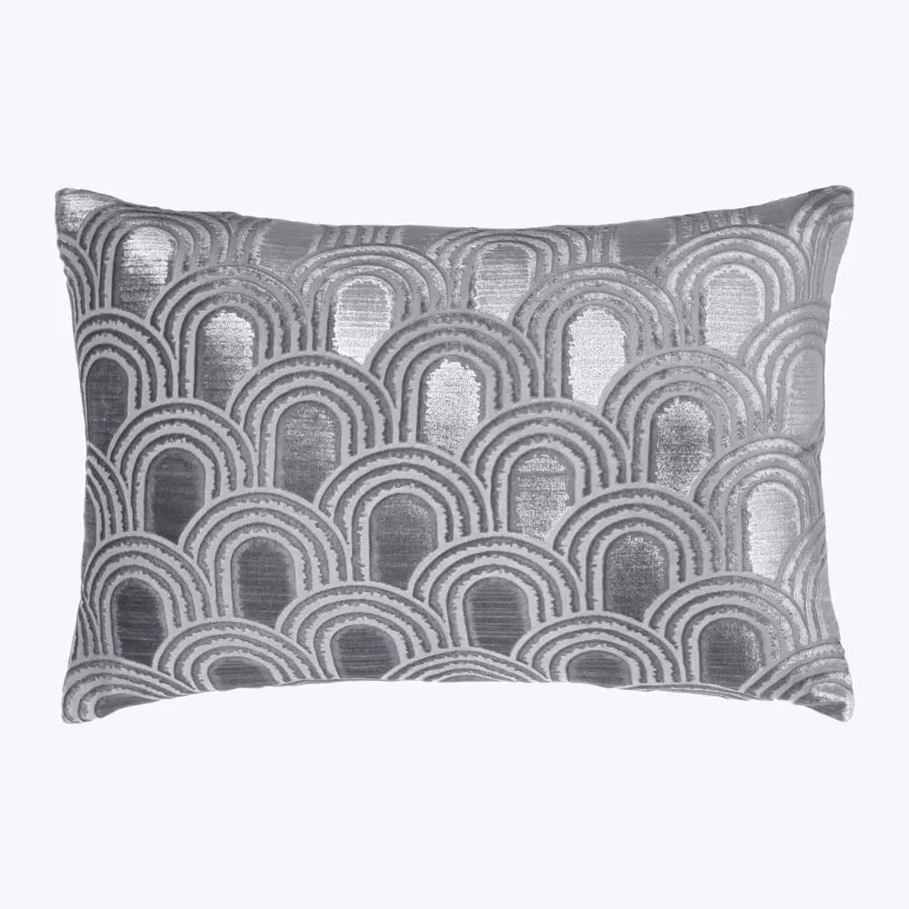 Endless Velvet Lumbar Pillow Platinum Outdoor Patio