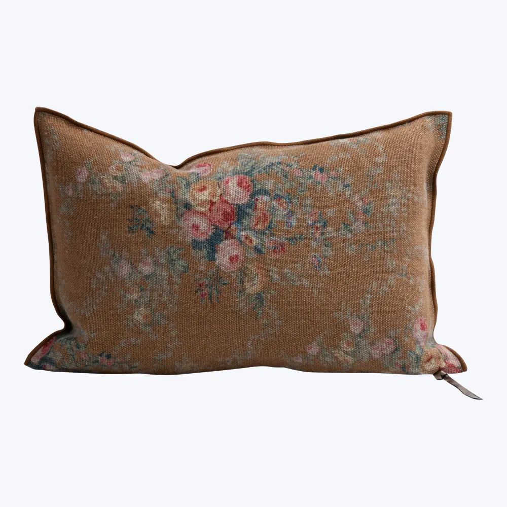 Pompadour Flax Pillow Navy Blue