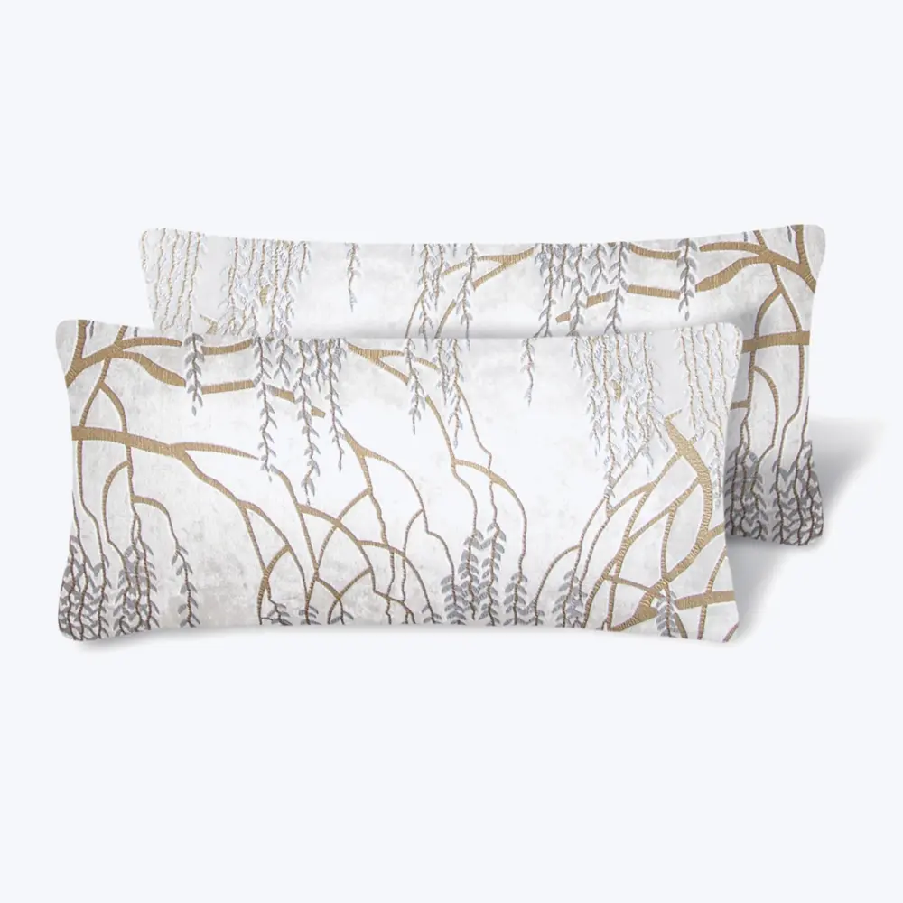 Willow Metallic Plush fabric Pillow, Set 2 Women