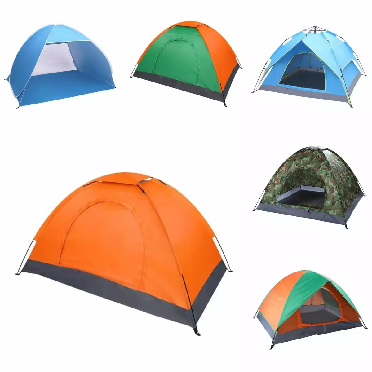 HOT SALES Outdoor Camping Tent 2-3 Person Double-Deck Two-Door Hydraulic Automatic Instant Set Up Blue