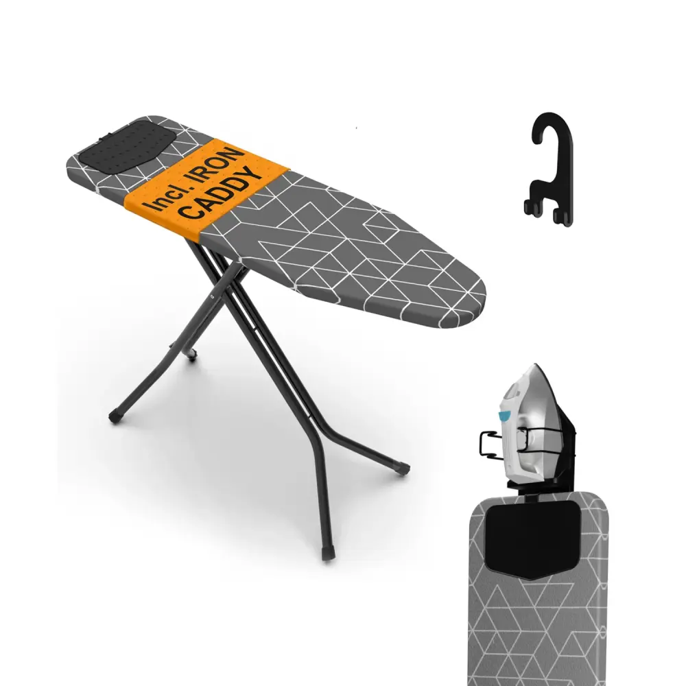 Full Metal Ironing Board 48" X 13" Silicon Iron Rest | Iron Holder