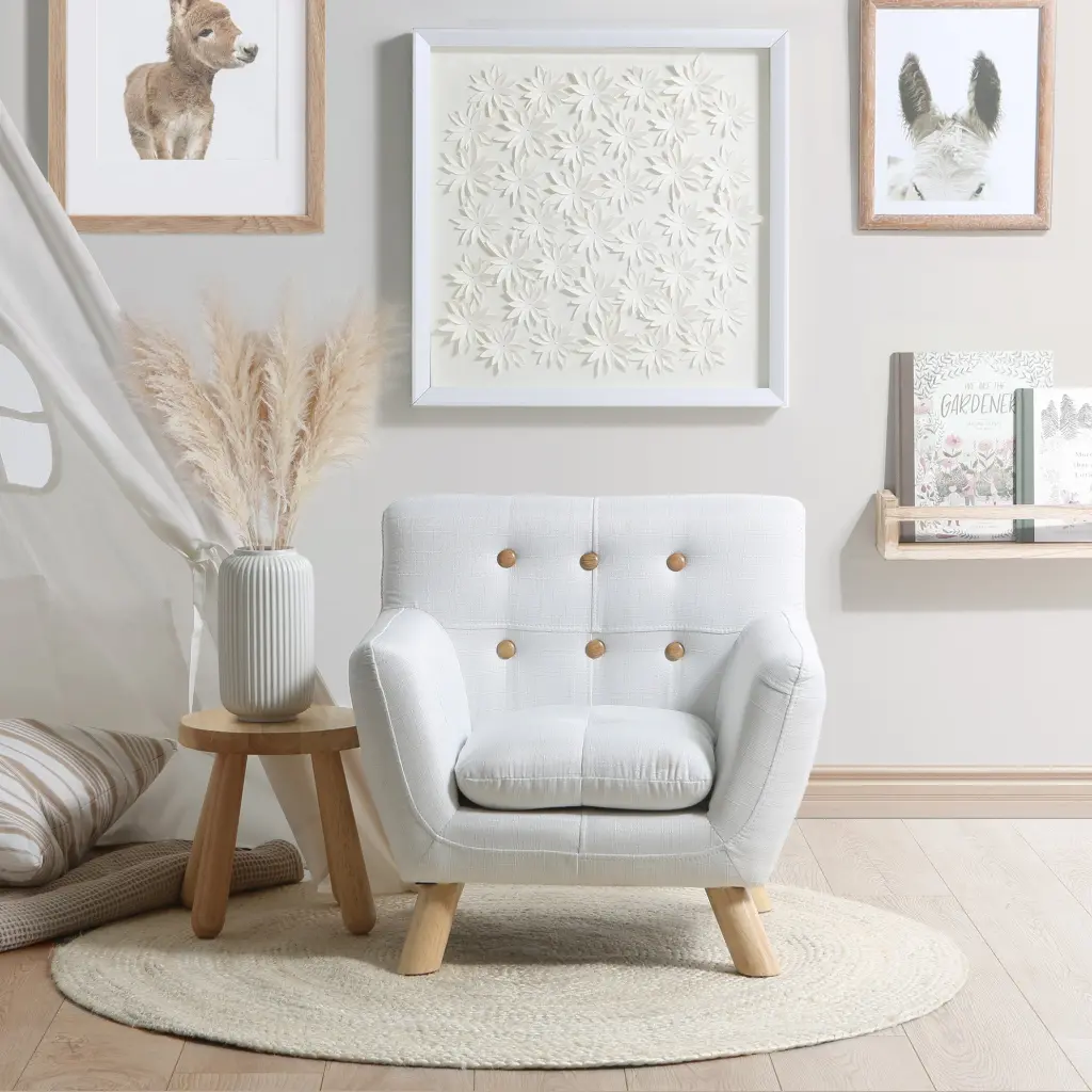 Jacey Kids Patchwork Chair White Material Children's Room b2714