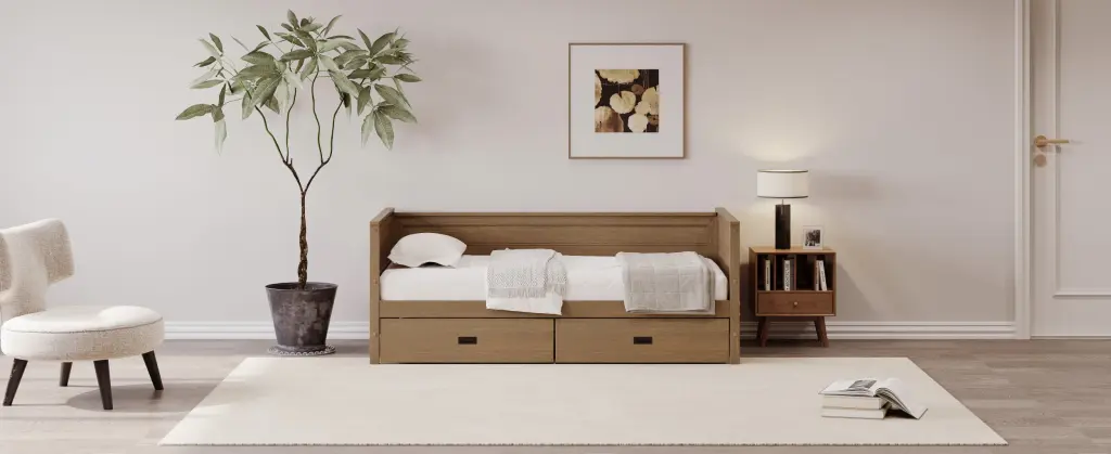 Twin Solid Wood Daybed 2 Drawers Kids Teens bed best