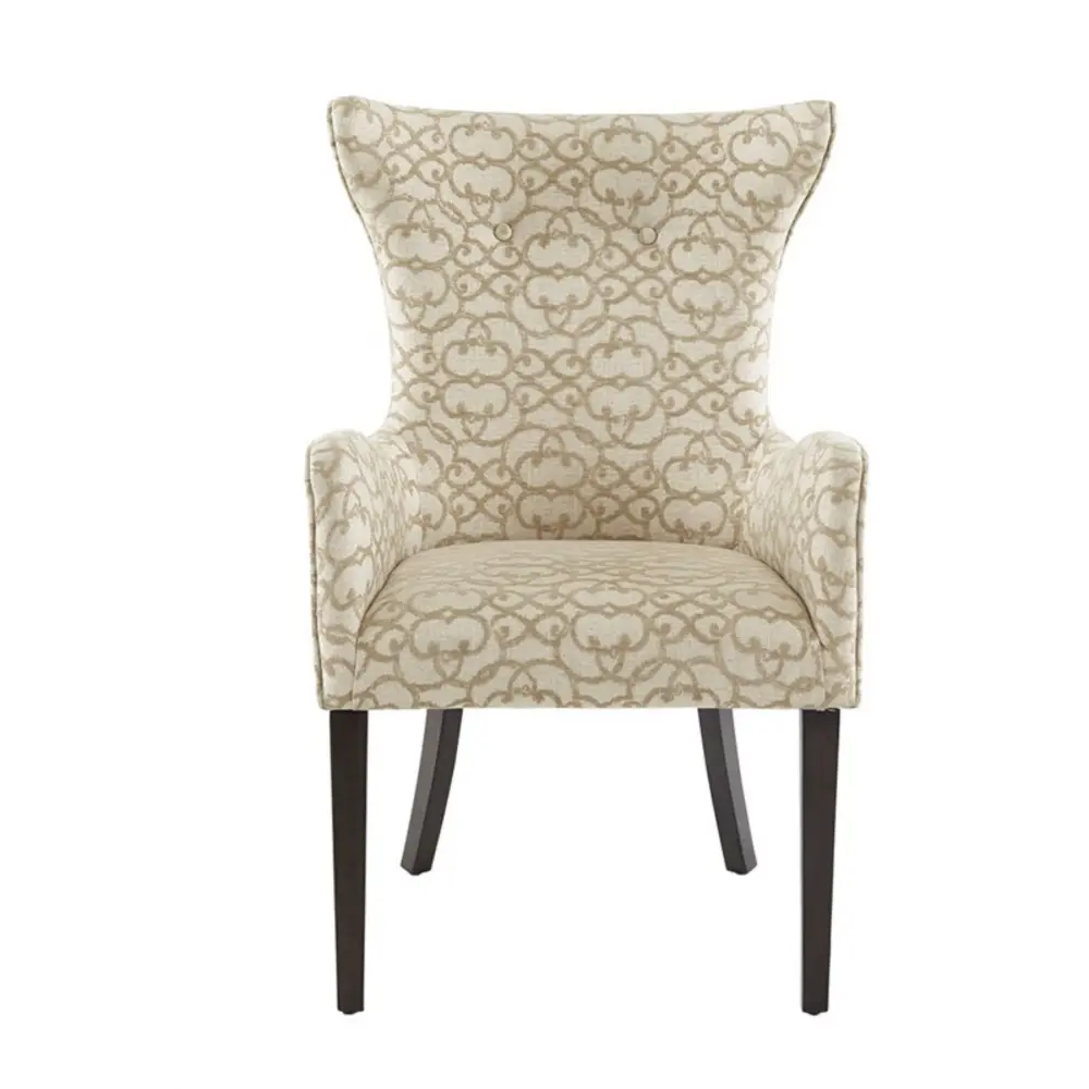 Angelica - Dining Arm Chair Bronze Nailhead Trim adjust 2) - Tan