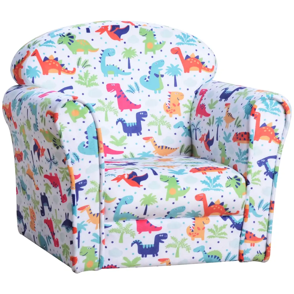 Qaba Kid's Sofa Chair Dinosaur Design and Thick Padding Flannel Chair aosom business