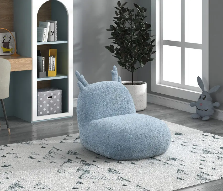 Weston 21.5W Blue Chenille Deer Influenced Kids Chair Blue Foam Cushion lilola home