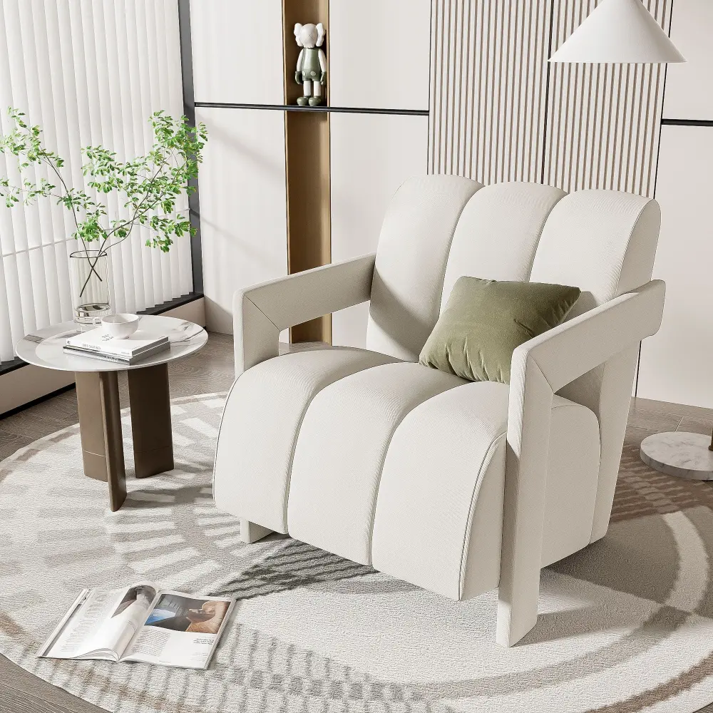 Modern Minimalist Leisure Armchair L Shaped Armrests