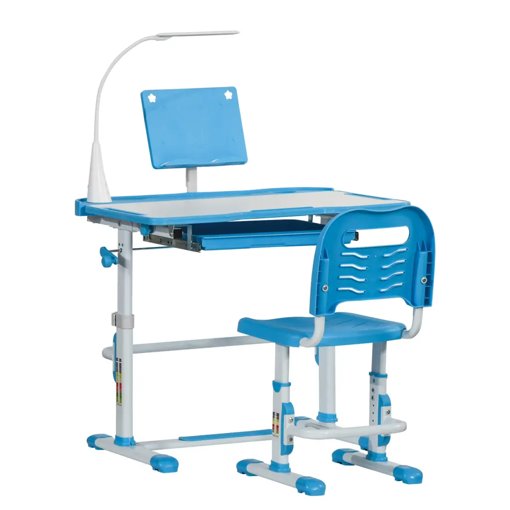 Qaba Kids Desk and Chair Set Adjustable Height Study aosom business