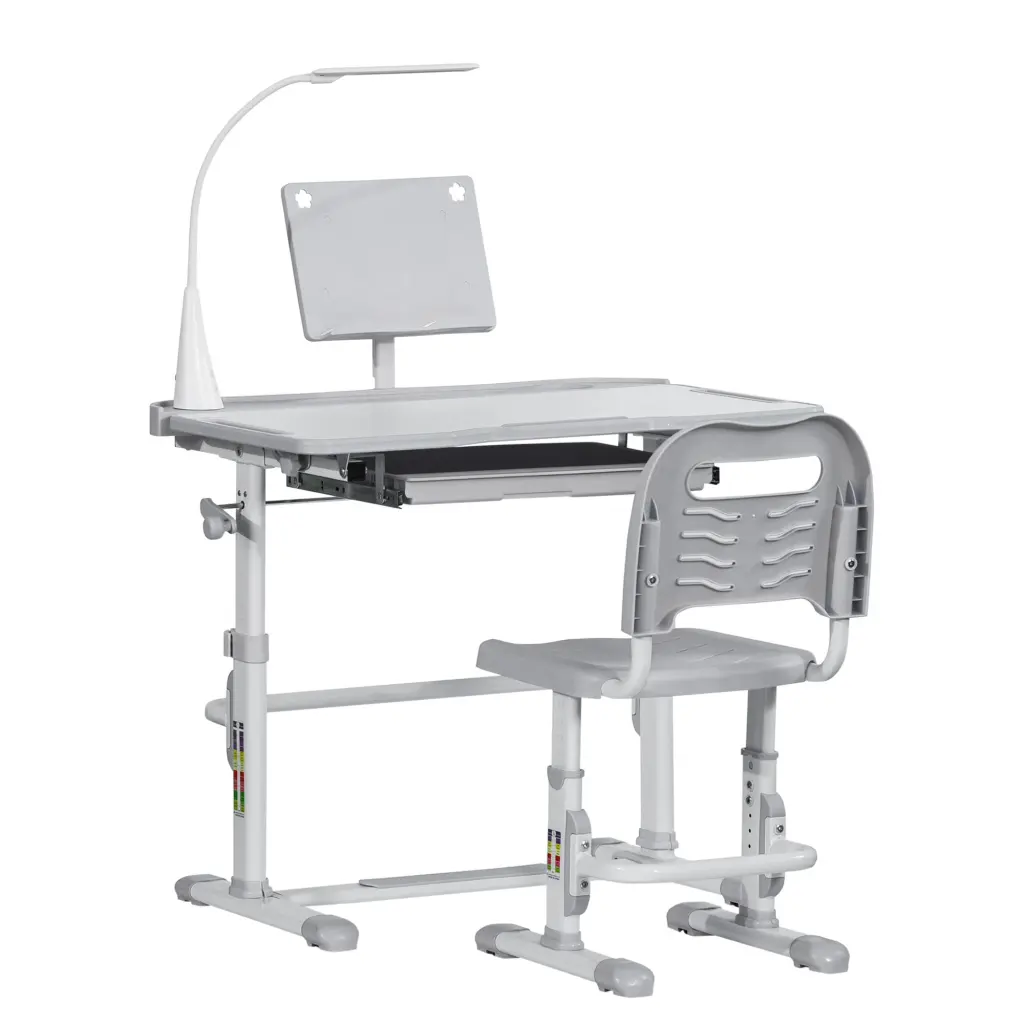 Qaba Kids Desk And Chair Set Height Customizable School Study Table And Chair aosom business