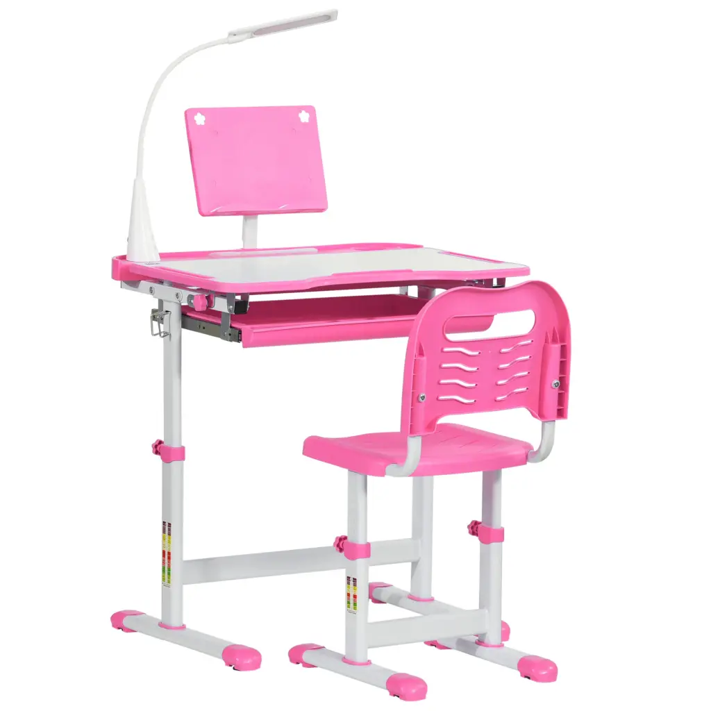 Qaba Kids Table And Chair Set Activity Desk USB Light Storage Desk aosom business