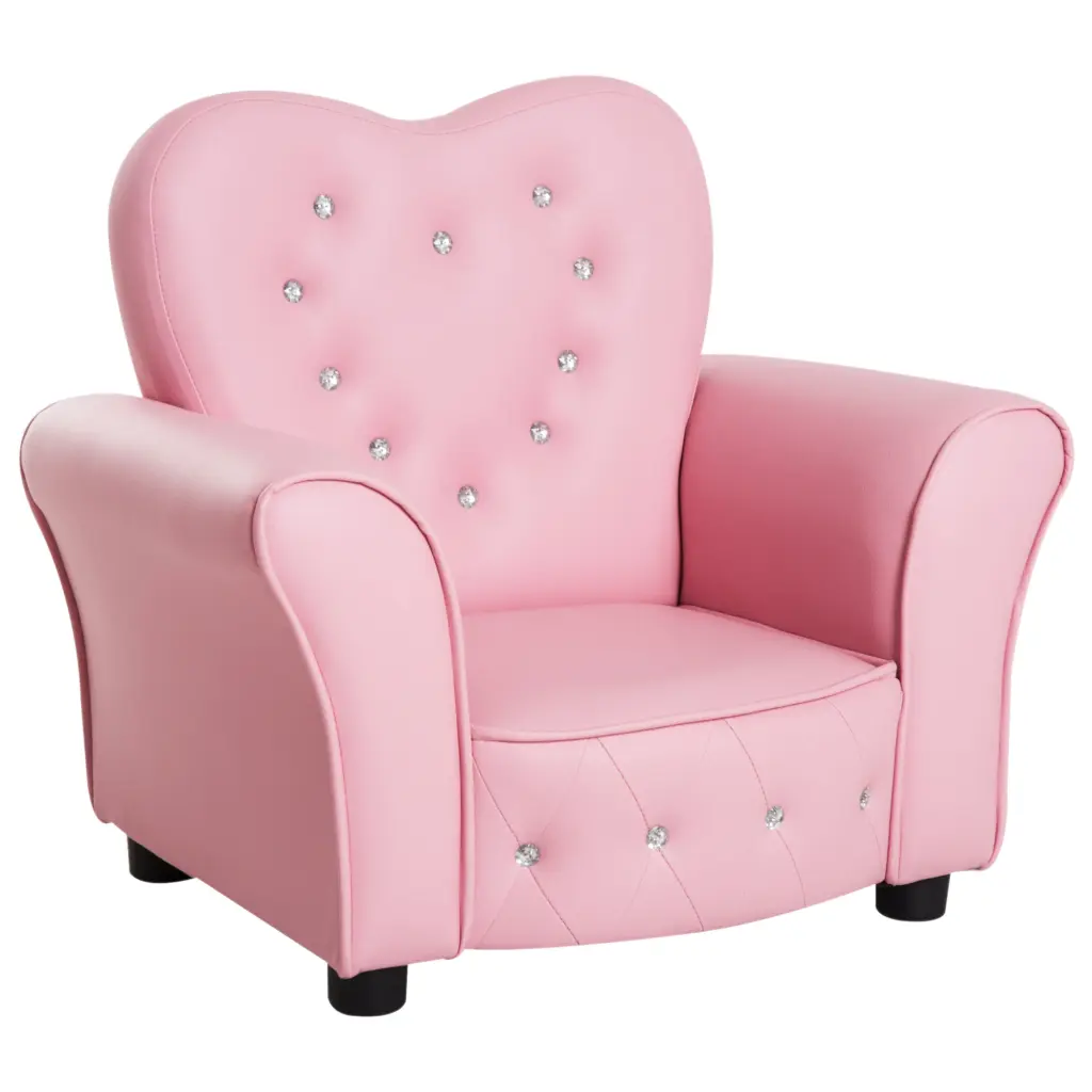 Qaba Kids Sofa Toddler Tufted Upholstered Sofa Chair Princess Couch aosom business