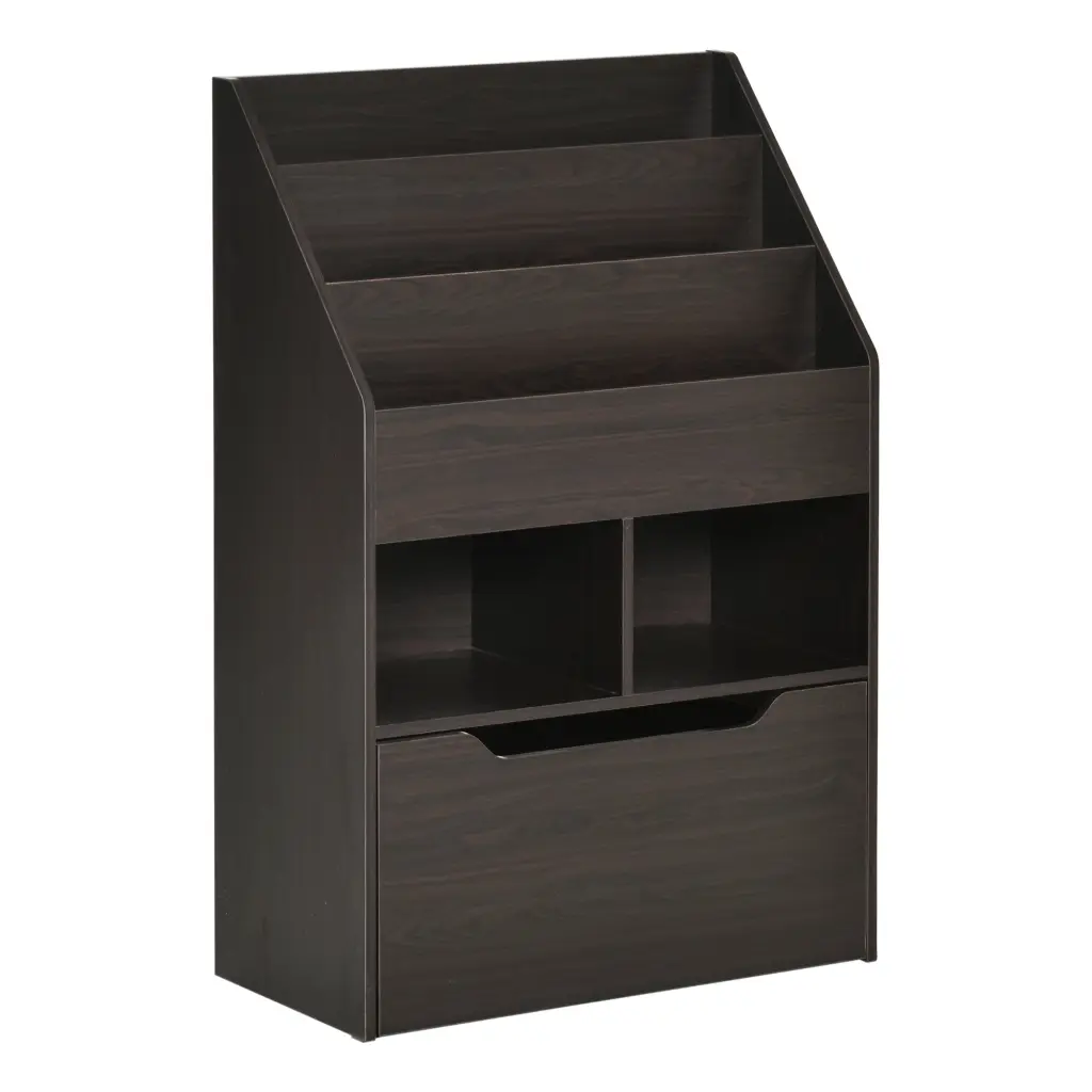 Homcom Kids Bookcase Multi Shelf Rack Arranger Storage Drawer Children aosom business