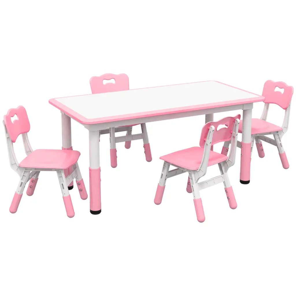 Qaba Kids Table And Chair Set 5 Piece Toddler Table And Chair Set aosom business