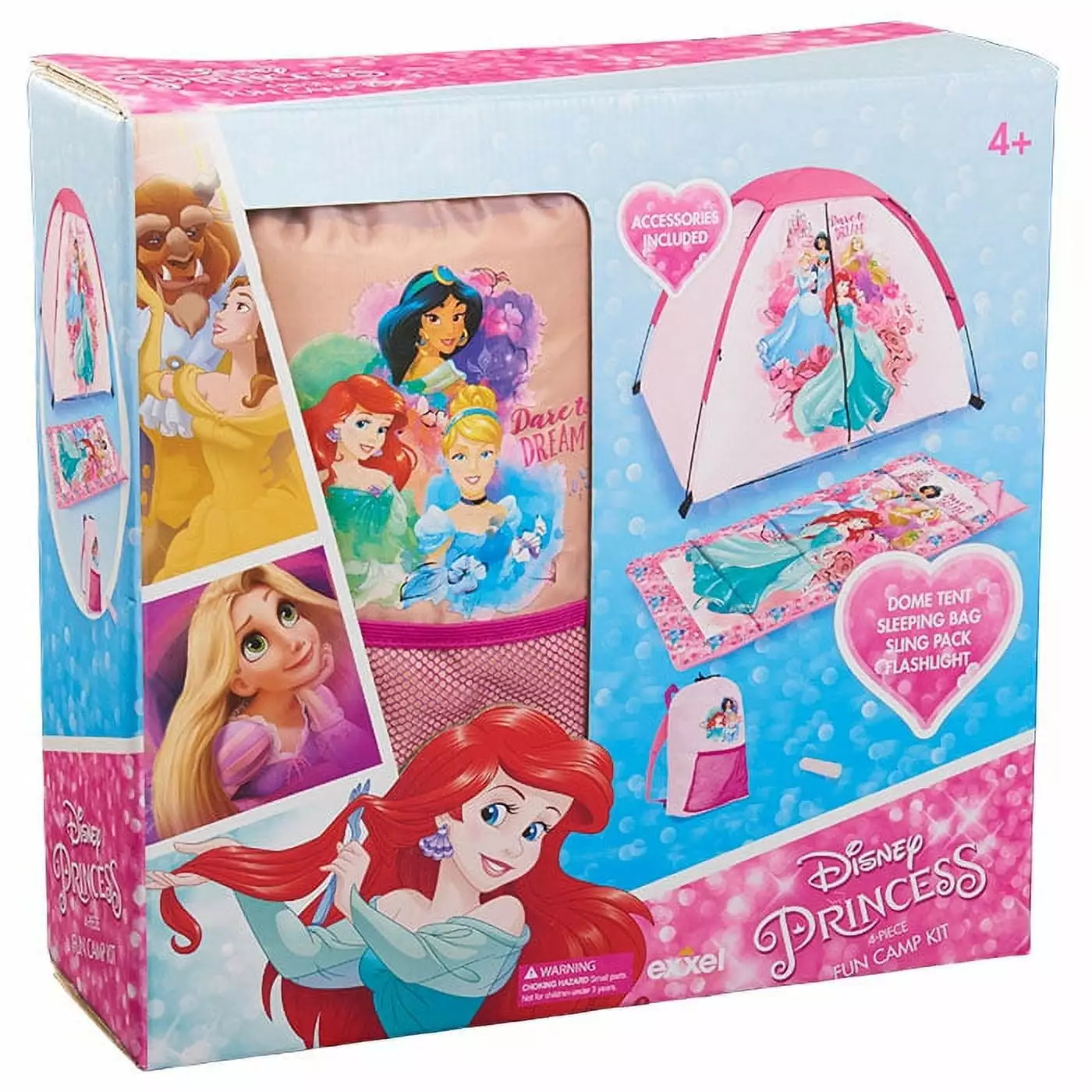 Disney Princess Kid's 4-Piece Sling Kit - Indoor/Outdoor Dome Tent Ages 4+