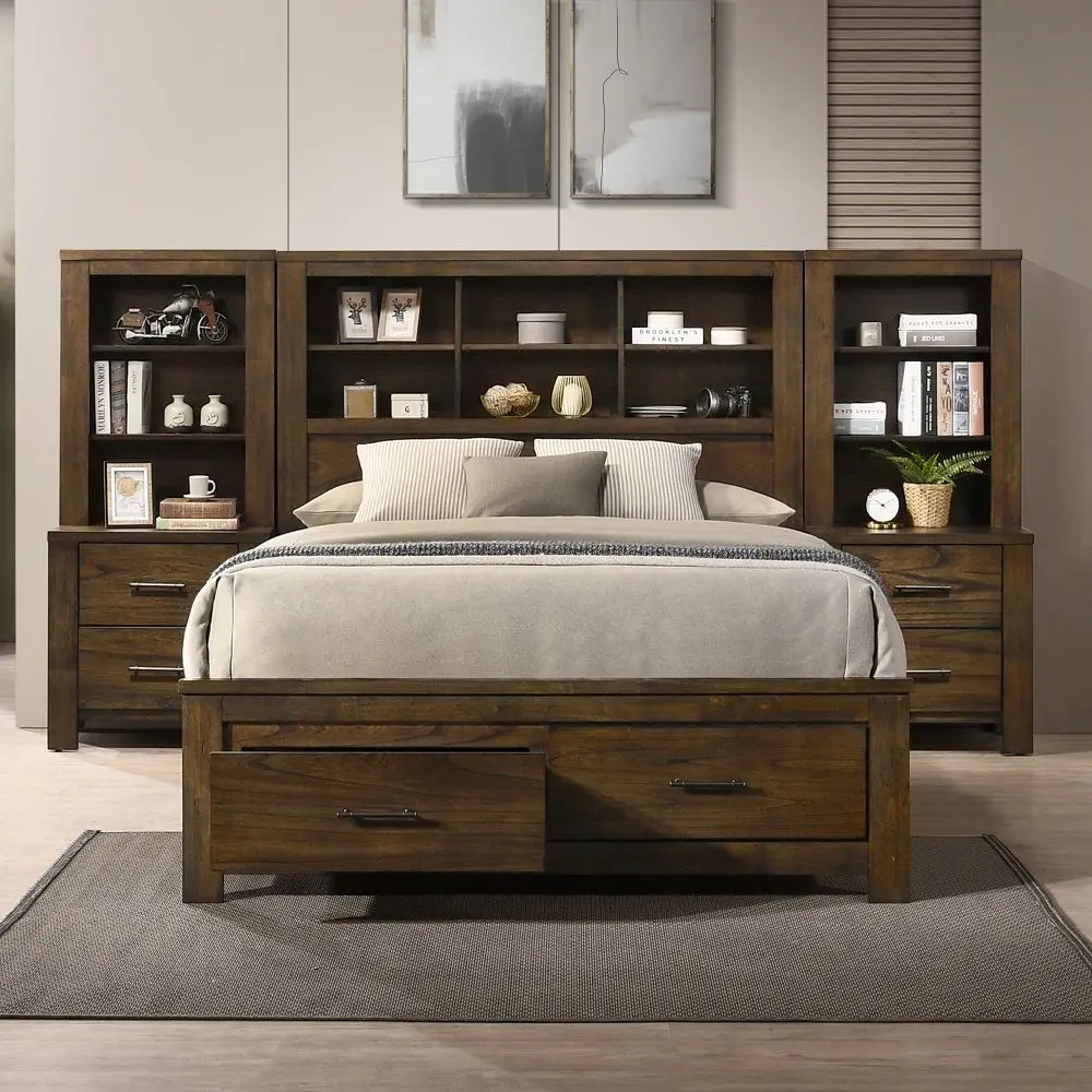 Merrilee II Eastern King Bed Oak Finish acme onsite store