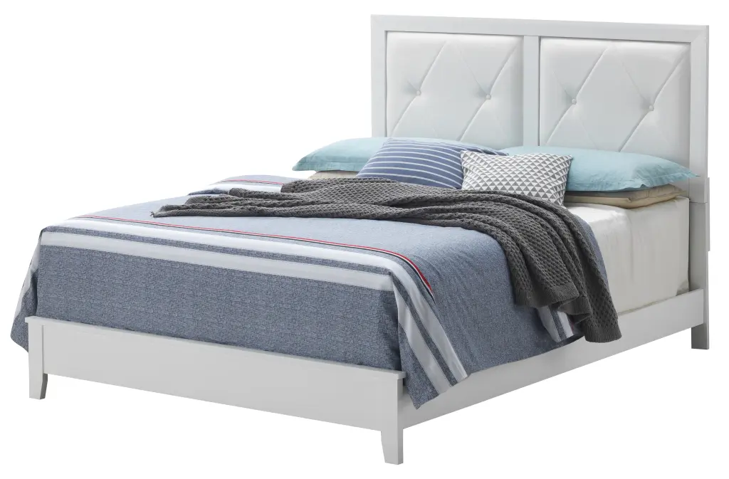Primo G1339A KB King Bed White White MDF glory furniture