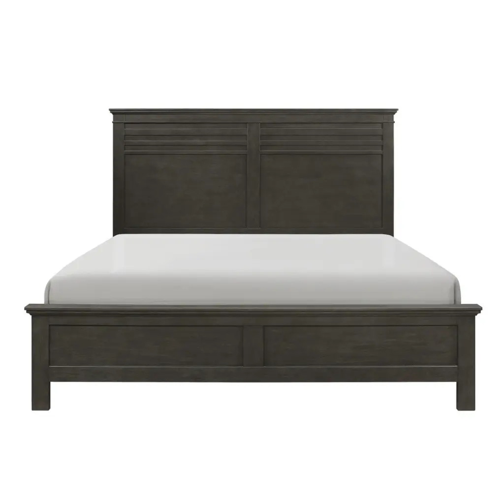 Charcoal Gray Finish Eastern King Bed 1Pc Transitional Style Timberen Bed Frame kanepe