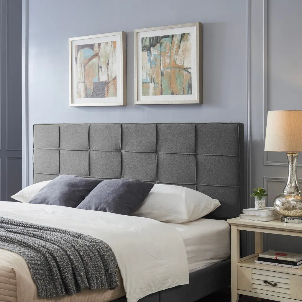California King Headboard Charcoal Grey Upholstered nh-sunfay