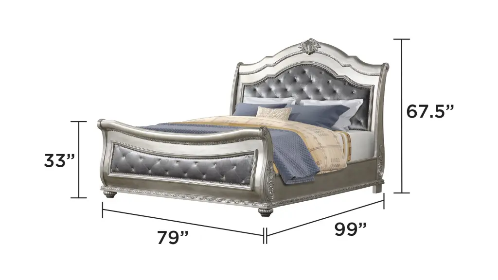 Destiny Traditional Style Upholstered Glass Tufted King Bed Made High Quality Fabric galaxy home furnishings