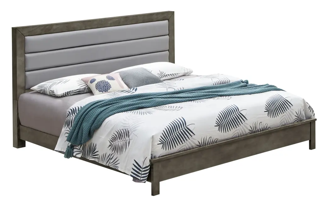 Burlington G2405A King Bed Gray Box Spring Required Particle Board glory furniture