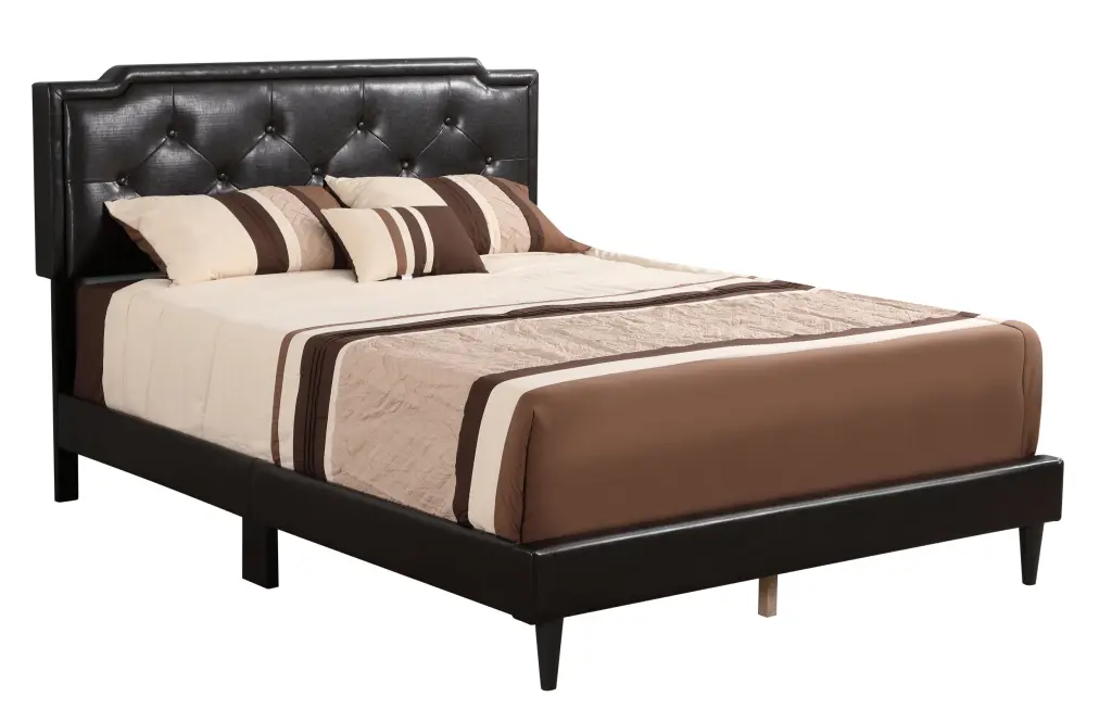 Deb G1116 King Bed All One Box Cappuccino Beige Foam PU Finish glory furniture