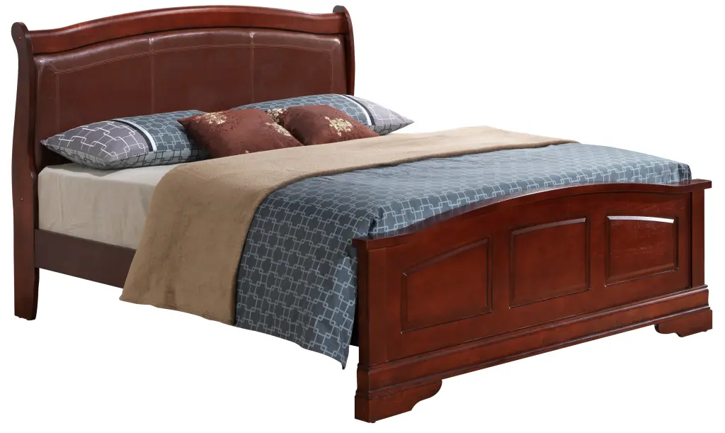 Elegant Cherry King Bed Traditional Charm Cherry Particle Board glory furniture