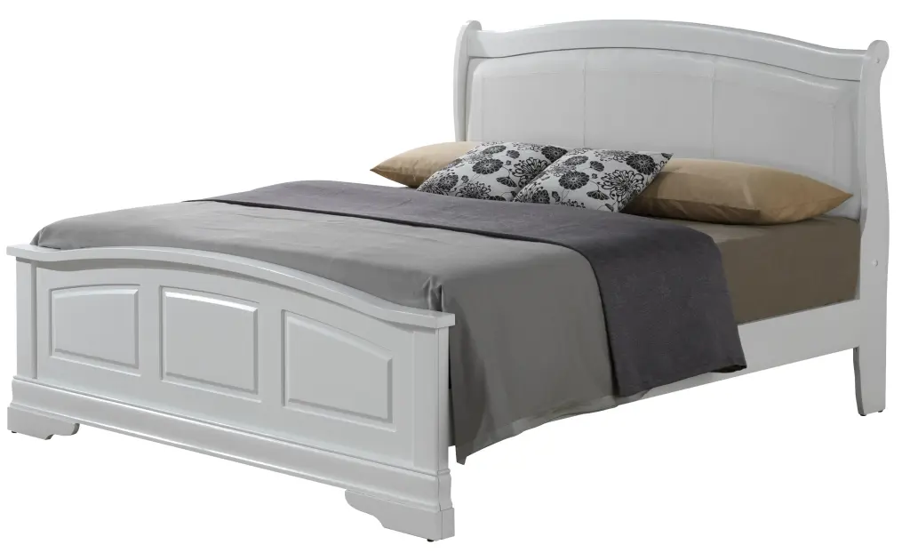 Elegant Traditional King Bed White Particle Board Frame glory furniture
