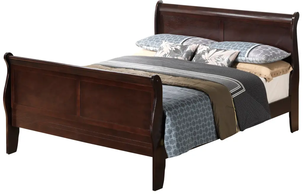 Louis Phillipe G3125A KB King Bed Cappuccino Beige Particle Board Bed Frame glory furniture