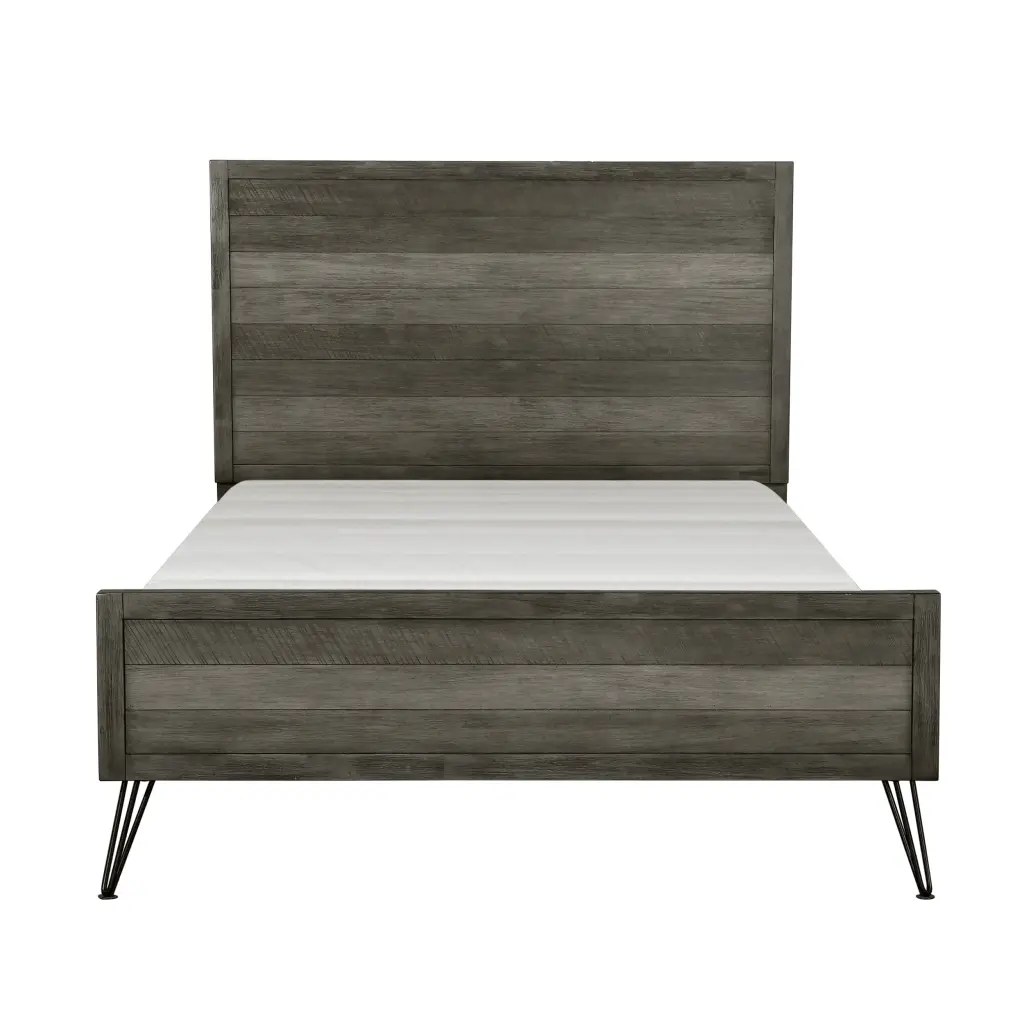 One---Kind Design Eastern King Bed 3-Tone Gray Finish and Metal Legs kanepe