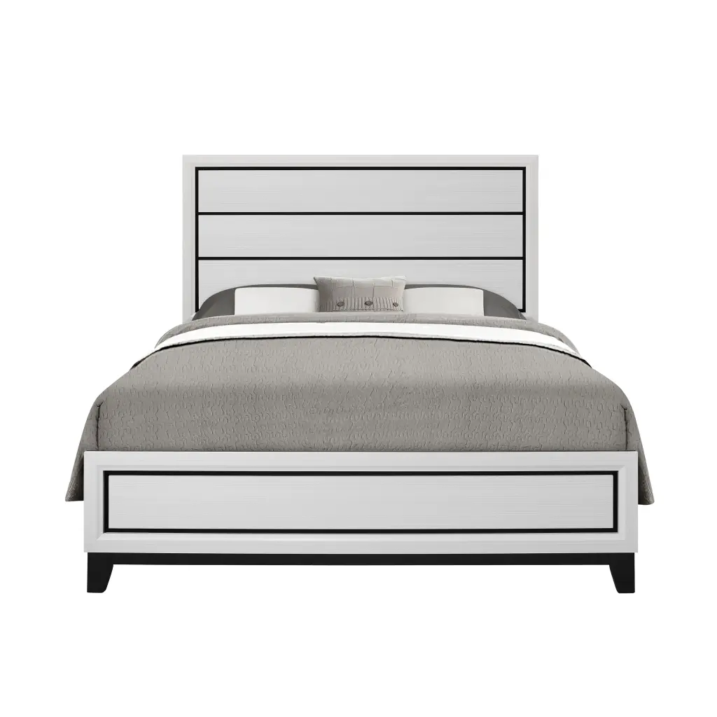Mirage White King Bed Frame White Rubber Wood Modern Bedrooms luxe modern furniture