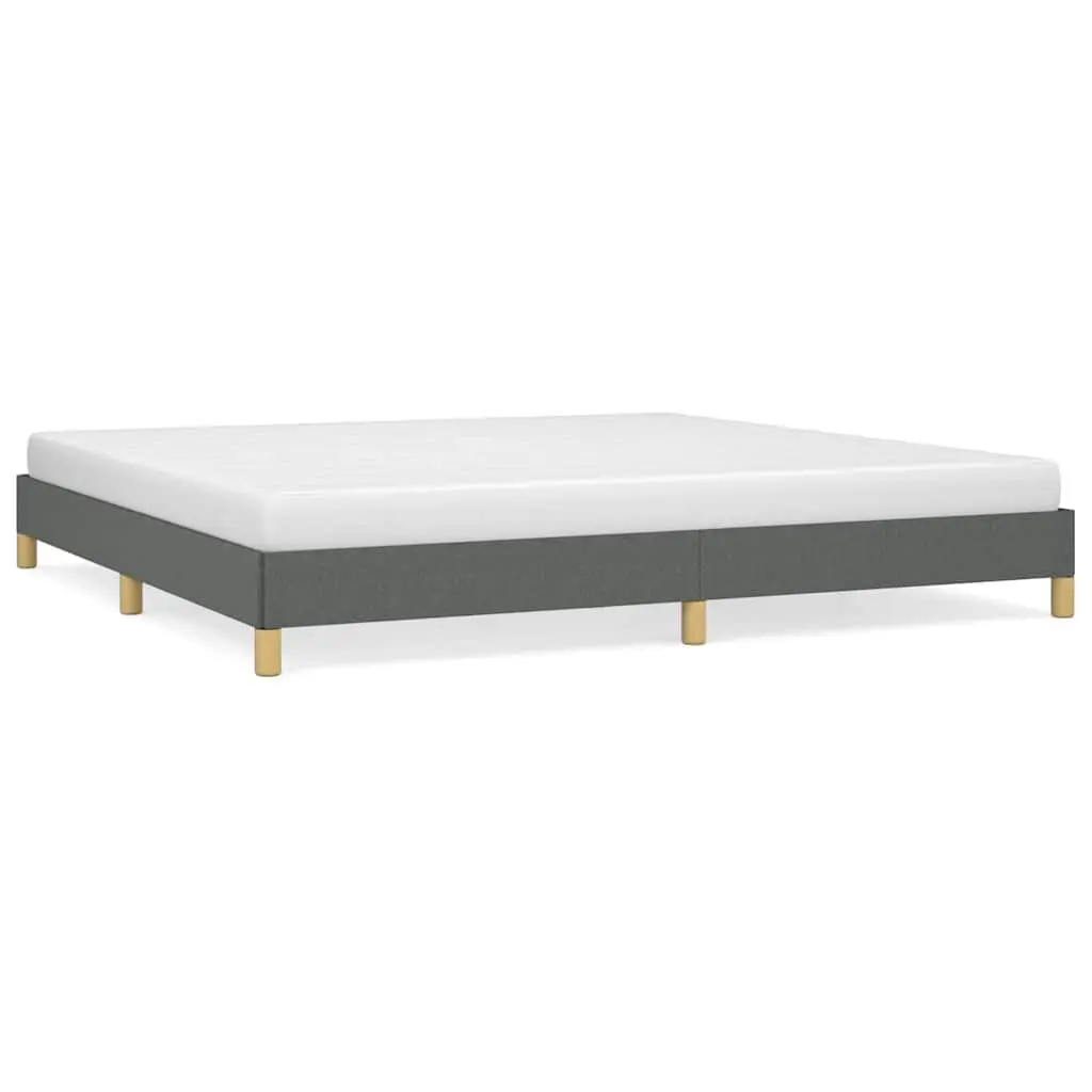 Bed Frame without Mattress Dark Gray 76x79.9 King Fabric Platform Bed