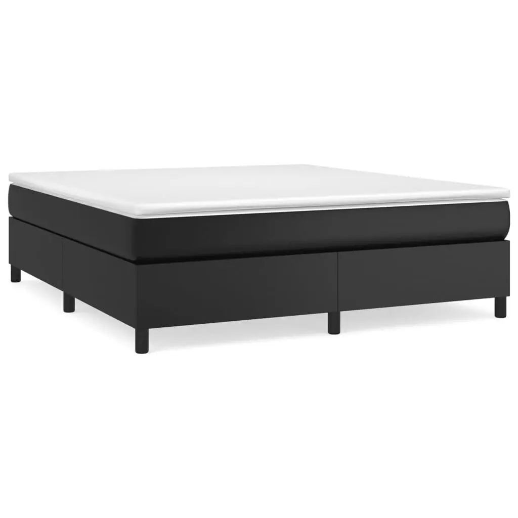 Black King Size Faux Leather Bed Frame without Mattress US Only
