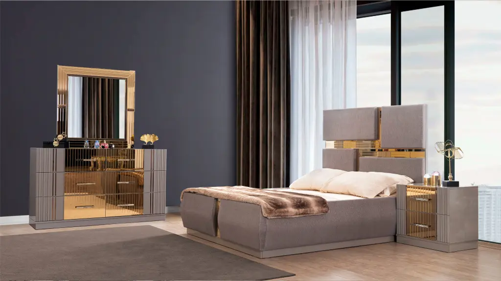 King 4 Pc Bedroom Set Gray Timber 4 Piece Bedroom Bed galaxy home furnishings