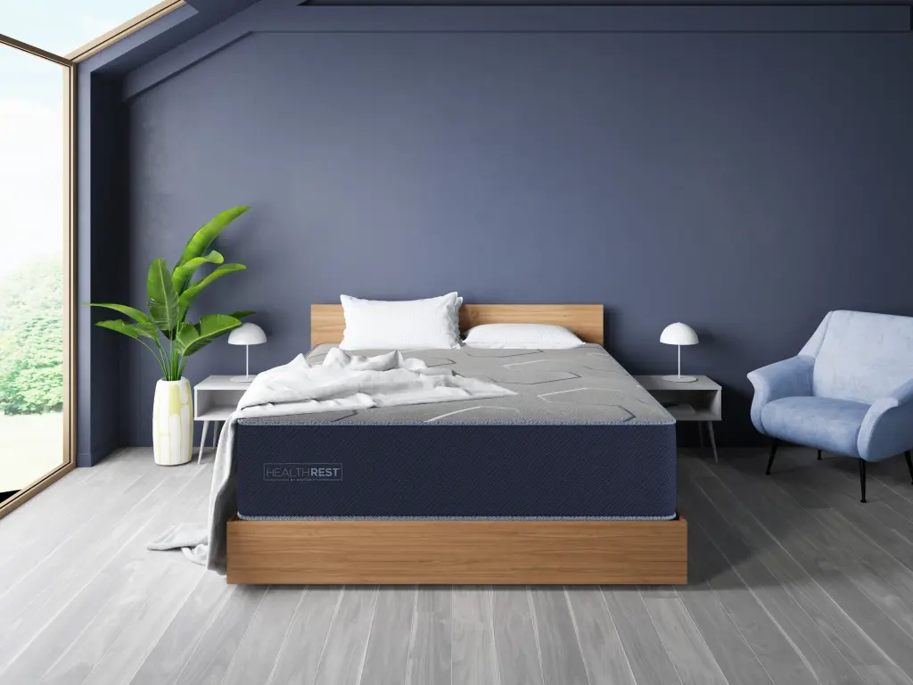 Healthrest Restonic Polarbreeze Lux Firm King Mattress Navy Blue restonic mattress
