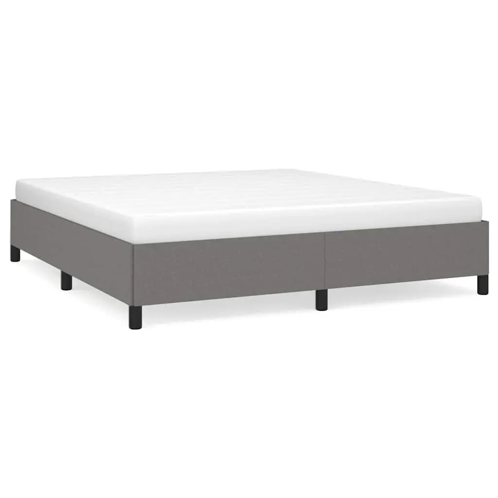 Dark Gray Fabric King Bed Frame without Mattress 76x79.9 Inches - Platform Bed