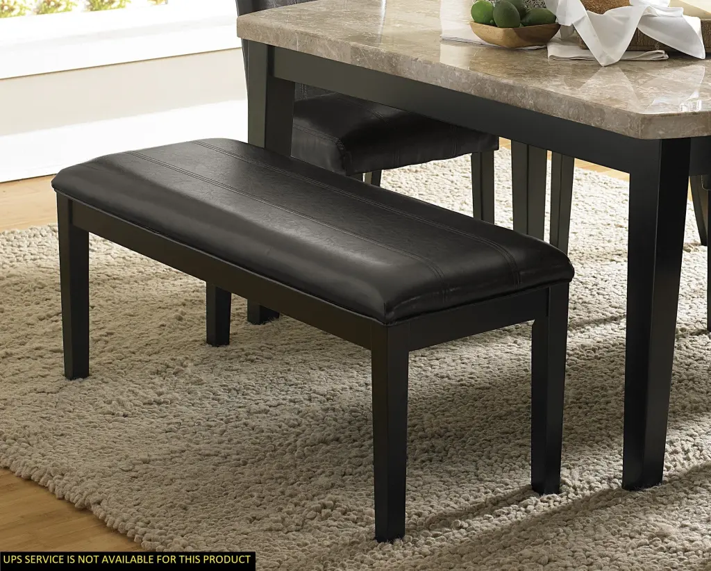 Dark Espresso Finish Wooden 49 Bench 1Pc Faux Leather Upholstery Kitchen kanepe