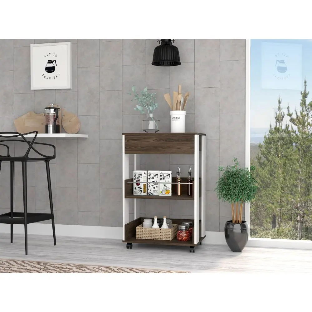 Dundee Kitchen Shopping Basket One Drawer and Two Open Shelves Multicolor rta muebles colombia